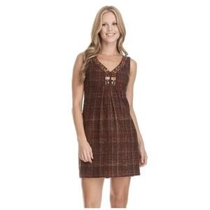 Laundry by Shelli Segal Plaid Tweed Dress 8 Retro Academia Twee Preppy Office